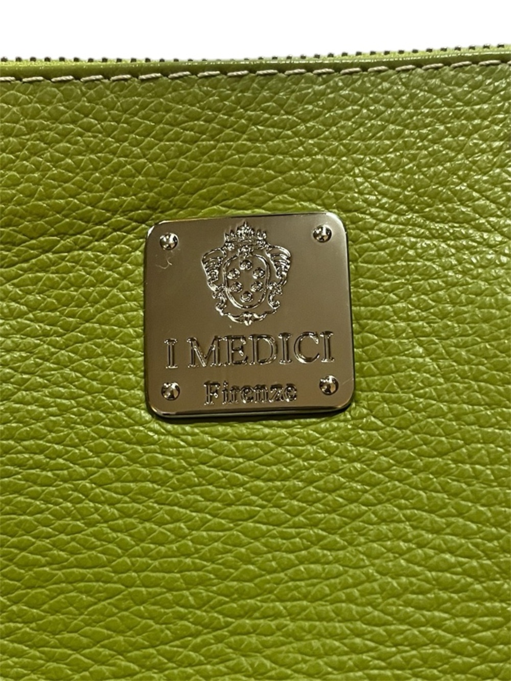 Cerulean Green Leather Crossbody Bag I Medici. - Picture 3 of 4
